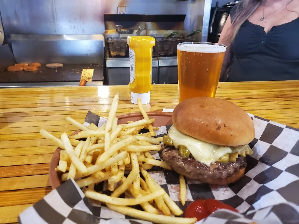 Olive Burger Fries Two Hearted